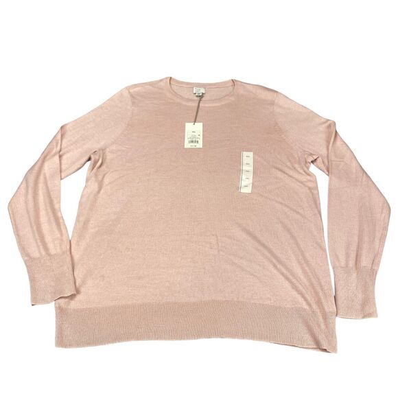 A New Day Sweater Women 2XL Pink Knitted Nylon Long Sleeve Pullover - Picture 12 of 14